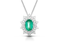 Halskette PG Gioielli Dame Empire in Weißgold Smeraldo 0.58 Ct CIOEMPIRE/3S - CIOEMPIRE/3S
